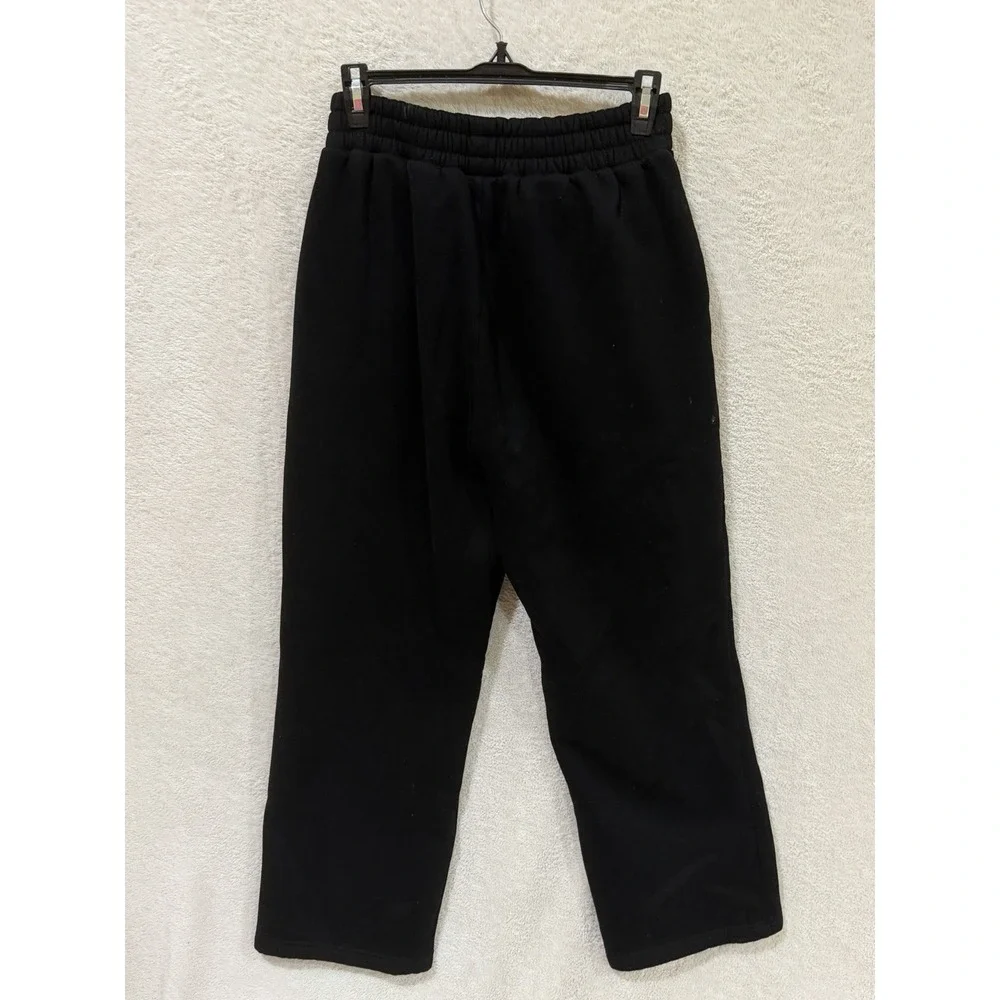 Comfrt Pants Adult Medium Black Wide Leg Heavyweight Fleece Sweatpants 26x28.5